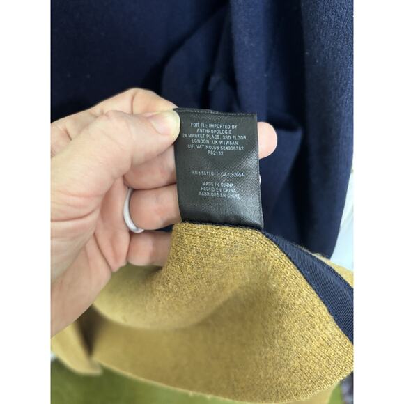 Anthropologie Field Flower Wool Long Line Oversized Cardigan XS Preppy Academia - Picture 9 of 9